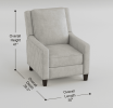 Modern Home Furniture Reclining Chair 1pc Gray Textured Fabric Upholstered Nailhead Trim Solid Wood Frame Self-Reclining Motion Chair