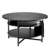 VEVOR Lift Top Coffee Table 35.3" Round Coffee Table for Living Room Black