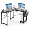 Modern Reversible Computer Desk with Storage Pocket and CPU Stand for Working Writing Gaming