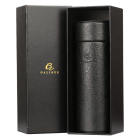 GALINER Cedar Wood Travel Humidor Cigar Box Portable Leather Cigars Case With Hygrometer Humidifier Black Cigar Tube