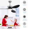 52'' ABS Blades Ceiling Fan with Lights and DC Remote, DC Motor Modern Ceiling Fan with 3 ABS Fan Blades & 2 Down Rods