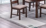 Contemporary Antique Cherry Set of 2pc Dining Chairs Solid wood Ladder Back Fabric Cushion Seat Chairs Dining Room Furniture
