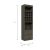 Wolcott 16-Bottle 1-Shelf Bar Cabinet Smokey Oak