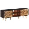 TV Stand 55.1"x11.8"x18.1" Rough Mango Wood and Solid Wood Acacia