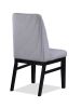 5pc Dining Set Contemporary Modern Style White Faux Marble Round Table Cage Like Base Light Gray Fabric Upholstery Dining Wooden Furniture Black Finis