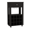 Ambler 1-Drawer 12-Bottle Wine Cabinet Black Wengue