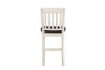 Antique White Finish Set of 2pc Counter Height Chairs Dark Brown Seat Faux Leather Upholstered Kitchen Dining Furniture