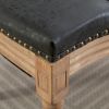 French Style Solid Wood Frame Antique Painting,Hand-pulled buckle decoration PU artificial leather Dining Chair with Nailhead Trim ,Wood Legs,Set of 2