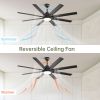 66 Inch Modern Ceiling Fan with Lights and Remote Control 6 Speed Reversible Noiseless DC Motor for Indoor