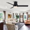 Amici 48 in. Indoor Black Low Profile Standard Ceiling Fan with Integrated LED Light Kit, Remote Included