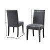 Biony Fabric Dining Chairs with Nailhead Trim, Set of 2, Gray