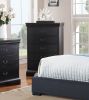 Elegant Bedroom 1pc Chest Of Drawers Black Color Drawers Tall Chest Plywood Furniture