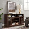 Classic TV Media Stand Modern Entertainment Console for TV Up to 65" with Open and Closed Storage Space, Espresso, 58.25"W*15.75"D*32"H