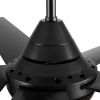 48 in. LED Indoor Matte Black Ceiling Fan with Integrated Light Kit and Remote Control