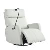 270¬∞ Power Swivel Rocker Recliner Chair, Electric Glider Reclining Sofa with USB Ports, Power Swivel Glider