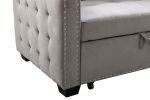 77 Inch Reversible Sectional Storage Sleeper Sofa Bed , L-Shape 2 Seat Sectional Chaise With Storage , Skin-Feeling Velvet Fabric
