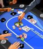 Upgraded 84" Folding Poker Table 10 Player Card Table with 10 Cup Holder for Texas Casino, Blue