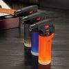 1 PC Gas Torch Cigar Lighter Butane Refillable Single Jet Cigarette Smoking Lighters Plastic Gun Style Fire Starter Ship Rondom