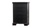 Elegant Bedroom 1pc Chest Of Drawers Black Color Drawers Tall Chest Plywood Furniture