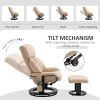 HOMCOM Massage Recliner Chair with Ottoman, 360° Swivel Recliner and Footstool, 10 Point Vibration