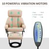 HOMCOM Massage Recliner Chair with Ottoman, 360° Swivel Recliner and Footstool, 10 Point Vibration