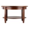 Concord Round Coffee Table with Drawer and Shelf
