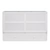 Queen Size Mobile Murphy Bed with Drawer and Little Shelves on Each Side,White