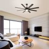 66 Inch Modern Ceiling Fan with Lights and Remote Control 6 Speed Reversible Noiseless DC Motor for Indoor