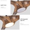 56 in. Integrated LED Indoor&Outdoor Brown Imitation Wood Ceiling Fan with Light Kit and Remote Control
