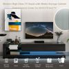 On-Trend TV Stand with Two Media Storage Cabinets Modern High Gloss Entertainment Center for 75 Inch TV