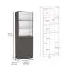 Lecanto 3 Piece Home Bookcase set, 74" Wide with 13 Shelves and 2-door Cabinet , Living Room Set Matt Gray / White