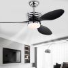 52'' ABS Blades Ceiling Fan with Lights and DC Remote, DC Motor Modern Ceiling Fan with 3 ABS Fan Blades & 2 Down Rods