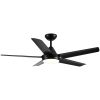 48 in. LED Indoor Matte Black Ceiling Fan with Integrated Light Kit and Remote Control
