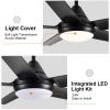 48 in. LED Indoor Matte Black Ceiling Fan with Integrated Light Kit and Remote Control