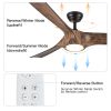 56 in. Integrated LED Indoor&Outdoor Brown Imitation Wood Ceiling Fan with Light Kit and Remote Control