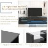 On-Trend TV Stand with Two Media Storage Cabinets Modern High Gloss Entertainment Center for 75 Inch TV