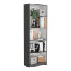 Lecanto 3 Piece Home Bookcase set, 74" Wide with 13 Shelves and 2-door Cabinet , Living Room Set Matt Gray / White