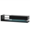 On-Trend TV Stand with Two Media Storage Cabinets Modern High Gloss Entertainment Center for 75 Inch TV