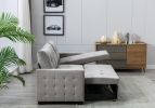 77 Inch Reversible Sectional Storage Sleeper Sofa Bed , L-Shape 2 Seat Sectional Chaise With Storage , Skin-Feeling Velvet Fabric