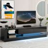 On-Trend TV Stand with Two Media Storage Cabinets Modern High Gloss Entertainment Center for 75 Inch TV