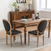 French Style Solid Wood Frame Antique Painting,Hand-pulled buckle decoration PU artificial leather Dining Chair with Nailhead Trim ,Wood Legs,Set of 2