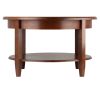 Concord Round Coffee Table with Drawer and Shelf