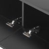 On-Trend TV Stand with Two Media Storage Cabinets Modern High Gloss Entertainment Center for 75 Inch TV