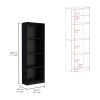 Hialeah 3 Piece Home Bookcase set, 74" Wide with 10 Shelves and Two Double-Door Cabinet , Living Room Set Set Black