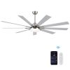 72 in. Indoor Brushed Nickel Smart Ceiling Fan with LED Light and Remote by Tuya APP, Works with Alexa/Google
