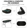 70.8" Folding Poker Table 8 Player Card Table with 8 Cup Holder for Texas Casino, Green