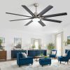 66 Inch Low Profile Ceiling Fan with Dimmable Lights and Smart Remote Control 6 Speed Reversible Noiseless DC Motor for Indoor