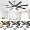 66 Inch Low Profile Ceiling Fan with Dimmable Lights and Smart Remote Control 6 Speed Reversible Noiseless DC Motor for Indoor