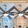 66 Inch Low Profile Ceiling Fan with Dimmable Lights and Smart Remote Control 6 Speed Reversible Noiseless DC Motor for Indoor