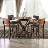 Set of 2pc Counter Height Chairs Dining Room Walnut Finish Solid wood Dark Chocolate Fabric Upholstered Modern Chair